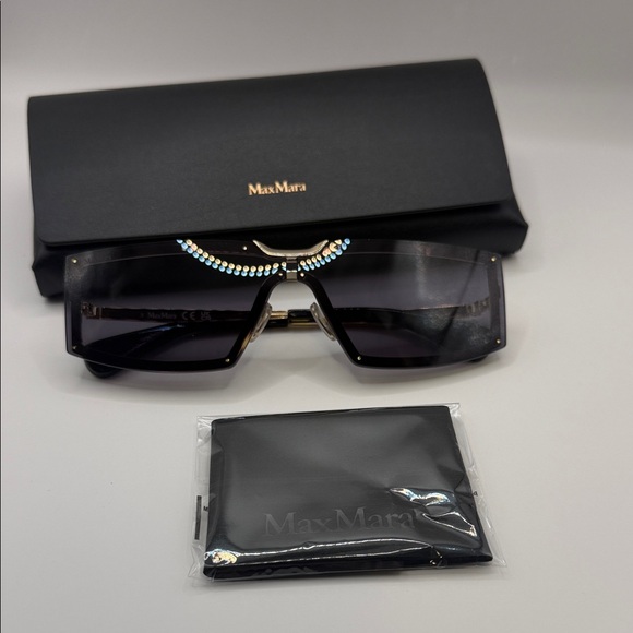 MaxMara Accessories - MaxMara Black Sunglasses with Gold Details